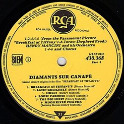 Diamants sur canap Soundtrack (Henry Mancini) - cd-cartula