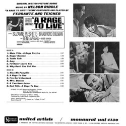 A Rage to Live Soundtrack (Nelson Riddle) - CD Trasero