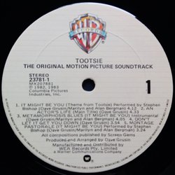 Tootsie Soundtrack (Stephen Bishop, Dave Grusin) - cd-cartula