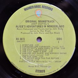 Alice's Adventures in Wonderland Soundtrack (Various Artists, John Barry) - cd-cartula