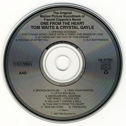 One from the Heart Soundtrack (Crystal Gayle, Tom Waits) - cd-cartula