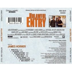 Unlawful Entry Soundtrack (James Horner) - CD Trasero
