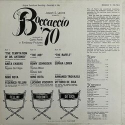 Boccaccio '70 Soundtrack (Nino Rota, Armando Trovajoli, Piero Umiliani) - CD Trasero