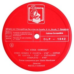 La Cosa Comica Soundtrack (Ennio Morricone) - cd-cartula