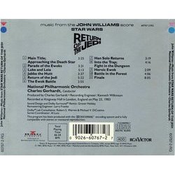 Return of the Jedi Soundtrack (Charles Gerhardt, John Williams) - CD Trasero